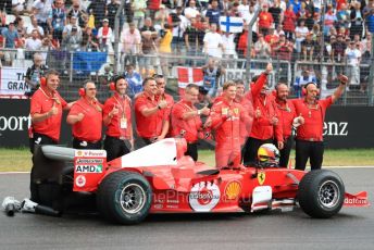 World © Octane Photographic Ltd. Formula 1 – German GP. Scuderia Ferrari F2004 of Michael Schumacher being driven by his son Mick Schumacher. Hockenheimring, Hockenheim, Germany. Sunday 28th July 2019.
