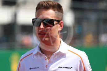 World © Octane Photographic Ltd. Formula 1 – Hungarian GP - Drivers’ Parade. McLaren MCL33 – Stoffel Vandoorne. Hungaroring, Budapest, Hungary. Sunday 29th July 2018.