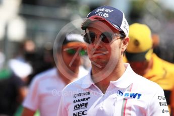 World © Octane Photographic Ltd. Formula 1 – Hungarian GP - Drivers’ Parade. Sahara Force India VJM11 - Sergio Perez. Hungaroring, Budapest, Hungary. Sunday 29th July 2018.