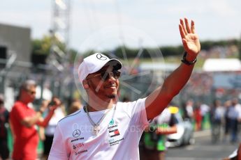 World © Octane Photographic Ltd. Formula 1 – Hungarian GP - Drivers’ Parade. Mercedes AMG Petronas Motorsport AMG F1 W09 EQ Power+ - Lewis Hamilton. Hungaroring, Budapest, Hungary. Sunday 29th July 2018.