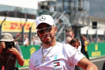 World © Octane Photographic Ltd. Formula 1 – Hungarian GP - Drivers’ Parade. Mercedes AMG Petronas Motorsport AMG F1 W09 EQ Power+ - Lewis Hamilton. Hungaroring, Budapest, Hungary. Sunday 29th July 2018.