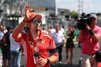 World © Octane Photographic Ltd. Formula 1 – Hungarian GP - Drivers’ Parade. Scuderia Ferrari SF71-H – Sebastian Vettel. Hungaroring, Budapest, Hungary. Sunday 29th July 2018.