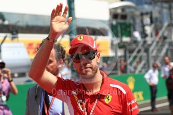 World © Octane Photographic Ltd. Formula 1 – Hungarian GP - Drivers’ Parade. Scuderia Ferrari SF71-H – Sebastian Vettel. Hungaroring, Budapest, Hungary. Sunday 29th July 2018.