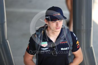 World © Octane Photographic Ltd. Formula 1 – Hungarian GP - Paddock. Aston Martin Red Bull Racing TAG Heuer – Max Verstappen. Hungaroring, Budapest, Hungary. Friday 27th July 2018.