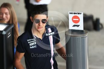 World © Octane Photographic Ltd. Formula 1 – Hungarian GP - Paddock. Sahara Force India - Esteban Ocon. Hungaroring, Budapest, Hungary. Friday 27th July 2018.