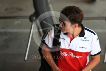 World © Octane Photographic Ltd. Formula 1 – Hungarian GP - Paddock. Alfa Romeo Sauber F1 Team  – Charles Leclerc. Hungaroring, Budapest, Hungary. Friday 27th July 2018.