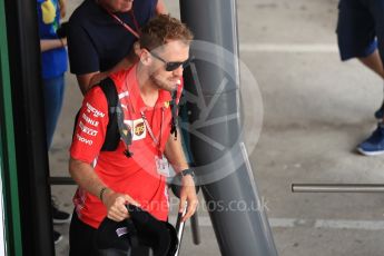 World © Octane Photographic Ltd. Formula 1 – Hungarian GP - Paddock. Scuderia Ferrari – Sebastian Vettel. Hungaroring, Budapest, Hungary. Friday 27th July 2018.