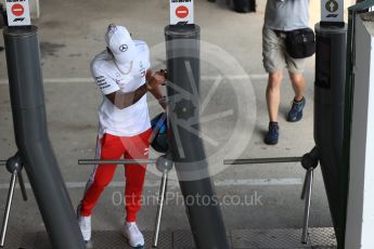 World © Octane Photographic Ltd. Formula 1 – Hungarian GP - Paddock. Mercedes AMG Petronas Motorsport - Lewis Hamilton. Hungaroring, Budapest, Hungary. Friday 27th July 2018.