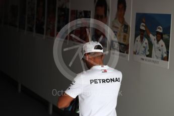 World © Octane Photographic Ltd. Formula 1 – Hungarian GP - Paddock. Mercedes AMG Petronas Motorsport - Lewis Hamilton. Hungaroring, Budapest, Hungary. Friday 27th July 2018.