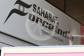 World © Octane Photographic Ltd. Formula 1 – Hungarian GP - Paddock. Sahara Force India VJM11. Hungaroring, Budapest, Hungary. Saturday 28th July 2018.