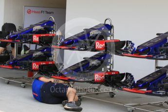 World © Octane Photographic Ltd. Formula 1 – Hungarian GP - Morning setup. Scuderia Toro Rosso STR13. Hungaroring, Budapest, Hungary. Saturday 28th July 2018.
