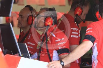 World © Octane Photographic Ltd. Formula 1 – Hungarian GP - Morning setup. Scuderia Ferrari SF71-H tech team. Hungaroring, Budapest, Hungary. Saturday 28th July 2018.