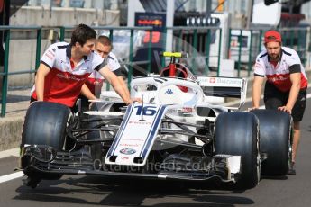 World © Octane Photographic Ltd. Formula 1 – Hungarian GP - Paddock. Alfa Romeo Sauber F1 Team C37 – Charles Leclerc. Hungaroring, Budapest, Hungary. Saturday 28th July 2018.