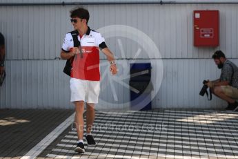 World © Octane Photographic Ltd. Formula 1 – Hungarian GP - Paddock. Alfa Romeo Sauber F1 Team C37 – Charles Leclerc. Hungaroring, Budapest, Hungary. Saturday 28th July 2018.