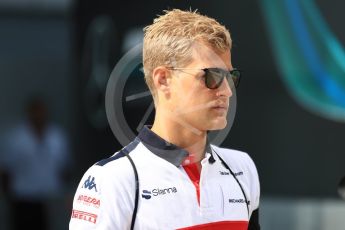 World © Octane Photographic Ltd. Formula 1 – Hungarian GP - Paddock. Alfa Romeo Sauber F1 Team C37 – Marcus Ericsson. Hungaroring, Budapest, Hungary. Saturday 28th July 2018.