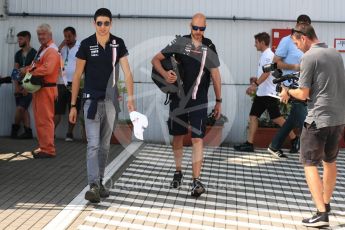 World © Octane Photographic Ltd. Formula 1 – Hungarian GP - Paddock. Sahara Force India VJM11 - Esteban Ocon. Hungaroring, Budapest, Hungary. Saturday 28th July 2018.