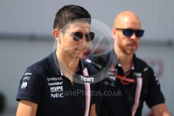 World © Octane Photographic Ltd. Formula 1 – Hungarian GP - Paddock. Sahara Force India VJM11 - Esteban Ocon. Hungaroring, Budapest, Hungary. Saturday 28th July 2018.