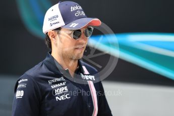 World © Octane Photographic Ltd. Formula 1 – Hungarian GP - Paddock. Sahara Force India VJM11 - Sergio Perez. Hungaroring, Budapest, Hungary. Saturday 28th July 2018.