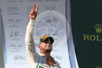 World © Octane Photographic Ltd. Formula 1 – Hungarian GP - Podium. Mercedes AMG Petronas Motorsport AMG F1 W09 EQ Power+ - Lewis Hamilton. Hungaroring, Budapest, Hungary. Sunday 29th July 2018.