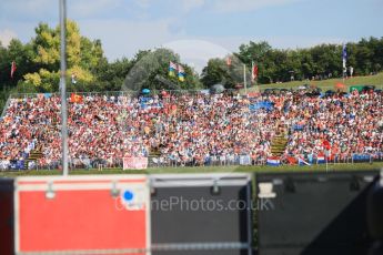 World © Octane Photographic Ltd. Formula 1 – Hungarian GP - Podium. Crowds in the last corner grandstand "Marchionne Grazie". Hungaroring, Budapest, Hungary. Sunday 29th July 2018.