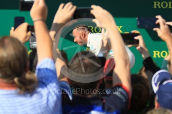 World © Octane Photographic Ltd. Formula 1 – Hungarian GP - Parc Ferme. Mercedes AMG Petronas Motorsport AMG F1 W09 EQ Power+ - Lewis Hamilton. Hungaroring, Budapest, Hungary. Sunday 29th July 2018.