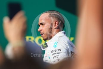 World © Octane Photographic Ltd. Formula 1 – Hungarian GP - Parc Ferme. Mercedes AMG Petronas Motorsport AMG F1 W09 EQ Power+ - Lewis Hamilton. Hungaroring, Budapest, Hungary. Sunday 29th July 2018.