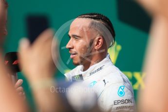World © Octane Photographic Ltd. Formula 1 – Hungarian GP - Parc Ferme. Mercedes AMG Petronas Motorsport AMG F1 W09 EQ Power+ - Lewis Hamilton. Hungaroring, Budapest, Hungary. Sunday 29th July 2018.