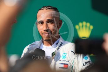 World © Octane Photographic Ltd. Formula 1 – Hungarian GP - Parc Ferme. Mercedes AMG Petronas Motorsport AMG F1 W09 EQ Power+ - Lewis Hamilton. Hungaroring, Budapest, Hungary. Sunday 29th July 2018.