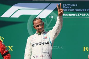 World © Octane Photographic Ltd. Formula 1 – Hungarian GP - Podium. Mercedes AMG Petronas Motorsport AMG F1 W09 EQ Power+ - Lewis Hamilton. Hungaroring, Budapest, Hungary. Sunday 29th July 2018.