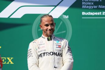 World © Octane Photographic Ltd. Formula 1 – Hungarian GP - Podium. Mercedes AMG Petronas Motorsport AMG F1 W09 EQ Power+ - Lewis Hamilton. Hungaroring, Budapest, Hungary. Sunday 29th July 2018.