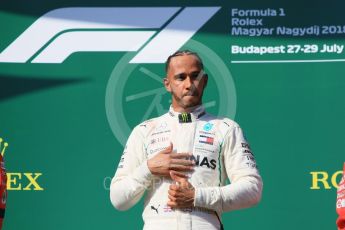 World © Octane Photographic Ltd. Formula 1 – Hungarian GP - Podium. Mercedes AMG Petronas Motorsport AMG F1 W09 EQ Power+ - Lewis Hamilton. Hungaroring, Budapest, Hungary. Sunday 29th July 2018.