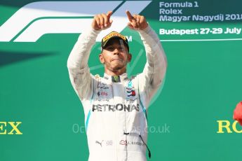 World © Octane Photographic Ltd. Formula 1 – Hungarian GP - Podium. Mercedes AMG Petronas Motorsport AMG F1 W09 EQ Power+ - Lewis Hamilton. Hungaroring, Budapest, Hungary. Sunday 29th July 2018.