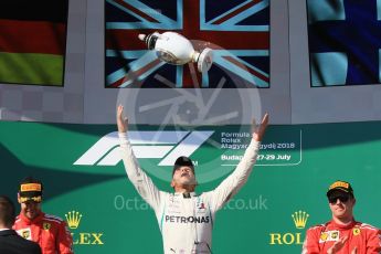 World © Octane Photographic Ltd. Formula 1 – Hungarian GP - Podium. Mercedes AMG Petronas Motorsport AMG F1 W09 EQ Power+ - Lewis Hamilton and Scuderia Ferrari SF71-H – Sebastian Vettel and Kimi Raikkonen. Hungaroring, Budapest, Hungary. Sunday 29th July 2018.