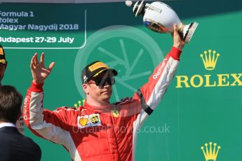 World © Octane Photographic Ltd. Formula 1 – Hungarian GP - Podium. Scuderia Ferrari SF71-H – Kimi Raikkonen. Hungaroring, Budapest, Hungary. Sunday 29th July 2018.