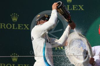 World © Octane Photographic Ltd. Formula 1 – Hungarian GP - Podium. Mercedes AMG Petronas Motorsport AMG F1 W09 EQ Power+ - Lewis Hamilton and Riccardo Musconi - Senior Race Engineer car #44. Hungaroring, Budapest, Hungary. Sunday 29th July 2018.