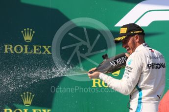 World © Octane Photographic Ltd. Formula 1 – Hungarian GP - Podium. Mercedes AMG Petronas Motorsport AMG F1 W09 EQ Power+ - Lewis Hamilton. Hungaroring, Budapest, Hungary. Sunday 29th July 2018.