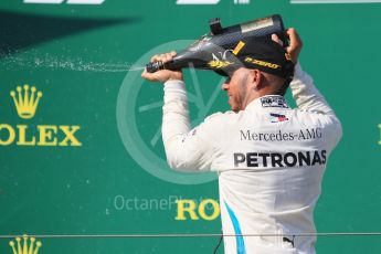 World © Octane Photographic Ltd. Formula 1 – Hungarian GP - Podium. Mercedes AMG Petronas Motorsport AMG F1 W09 EQ Power+ - Lewis Hamilton. Hungaroring, Budapest, Hungary. Sunday 29th July 2018.