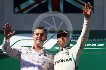 World © Octane Photographic Ltd. Formula 1 – Hungarian GP - Podium. Mercedes AMG Petronas Motorsport AMG F1 W09 EQ Power+ - Lewis Hamilton and Riccardo Musconi - Senior Race Engineer car #44. Hungaroring, Budapest, Hungary. Sunday 29th July 2018.