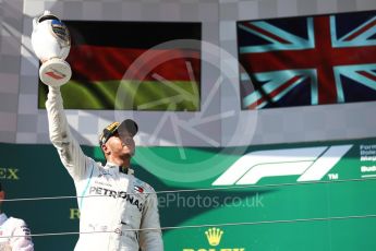 World © Octane Photographic Ltd. Formula 1 – Hungarian GP - Podium. Mercedes AMG Petronas Motorsport AMG F1 W09 EQ Power+ - Lewis Hamilton. Hungaroring, Budapest, Hungary. Sunday 29th July 2018.