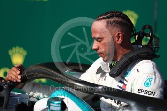 World © Octane Photographic Ltd. Formula 1 – Hungarian GP - Parc Ferme. Mercedes AMG Petronas Motorsport AMG F1 W09 EQ Power+ - Lewis Hamilton. Hungaroring, Budapest, Hungary. Sunday 29th July 2018.