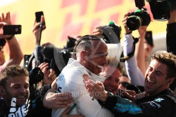 World © Octane Photographic Ltd. Formula 1 – Hungarian GP - Parc Ferme. Mercedes AMG Petronas Motorsport AMG F1 W09 EQ Power+ - Lewis Hamilton. Hungaroring, Budapest, Hungary. Sunday 29th July 2018.