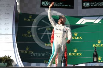 World © Octane Photographic Ltd. Formula 1 – Hungarian GP - Podium. Mercedes AMG Petronas Motorsport AMG F1 W09 EQ Power+ - Lewis Hamilton. Hungaroring, Budapest, Hungary. Sunday 29th July 2018.