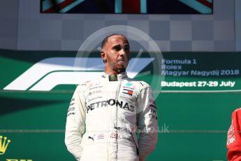 World © Octane Photographic Ltd. Formula 1 – Hungarian GP - Podium. Mercedes AMG Petronas Motorsport AMG F1 W09 EQ Power+ - Lewis Hamilton. Hungaroring, Budapest, Hungary. Sunday 29th July 2018.