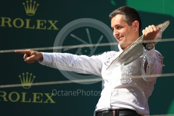 World © Octane Photographic Ltd. Formula 1 – Hungarian GP - Podium. Mercedes AMG Petronas Motorsport eCommerce Director. Hungaroring, Budapest, Hungary. Sunday 29th July 2018.
