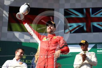 World © Octane Photographic Ltd. Formula 1 – Hungarian GP - Podium. Mercedes AMG Petronas Motorsport AMG F1 W09 EQ Power+ - Lewis Hamilton and Scuderia Ferrari SF71-H – Sebastian Vettel and Kimi Raikkonen. Hungaroring, Budapest, Hungary. Sunday 29th July 2018.