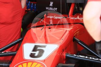 World © Octane Photographic Ltd. Formula 1 – Hungarian GP - Practice 1. Scuderia Ferrari SF71-H with black stripe on nose in memory of Sergio Marchionne – Sebastian Vettel. Hungaroring, Budapest, Hungary. Friday 27th July 2018.