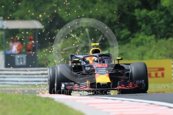World © Octane Photographic Ltd. Formula 1 – Hungarian GP - Practice 1. Aston Martin Red Bull Racing TAG Heuer RB14 – Max Verstappen. Hungaroring, Budapest, Hungary. Friday 27th July 2018.