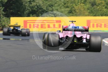 World © Octane Photographic Ltd. Formula 1 – Hungarian GP - Practice 1. Sahara Force India VJM11 - Sergio Perez and Renault Sport F1 Team RS18 – Carlos Sainz. Hungaroring, Budapest, Hungary. Friday 27th July 2018.