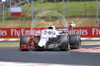 World © Octane Photographic Ltd. Formula 1 – Hungarian GP - Practice 1. Williams Martini Racing FW41 – Sergey Sirotkin. Hungaroring, Budapest, Hungary. Friday 27th July 2018.