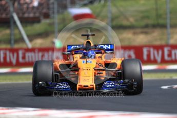 World © Octane Photographic Ltd. Formula 1 – Hungarian GP - Practice 1. McLaren MCL33 – Fernando Alonso. Hungaroring, Budapest, Hungary. Friday 27th July 2018.